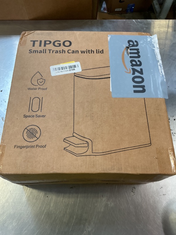 Photo 1 of TIPGO Slim Bathroom Trash Can with Lid Soft Close, 6 Liter / 1.6 Gallon Stainless Steel Garbage Can with Removable Inner Bucket, Step Pedal, Small Trash Cans for Bedroom, Office, Kitchen (Green)