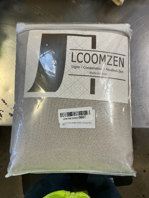 Photo 1 of LCOOMZEN Heat and Full Light Blocking Drapes for Living Room Faux Linen Pinch Pleated Curtains with Hooks 90 Inches Long 1 Panel Natural 84x90 Inch Big Window Curtains Home Decor