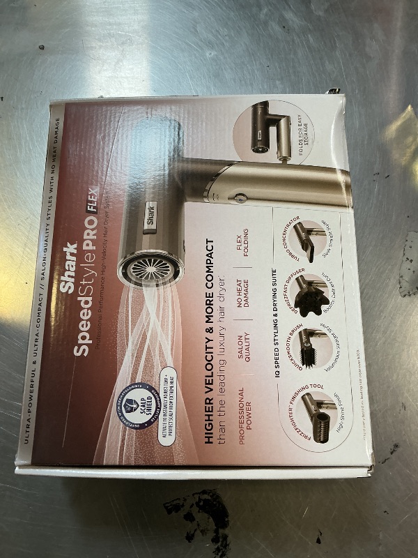 Photo 1 of Shark SpeedStyle Pro Flex Professional Performance High-Velocity Hair Dryer System with Scalp Shield & IQ Speed Styling and Drying Suite, Lightweight, Ionic, No Heat Damage, Mocha Silver, HD542