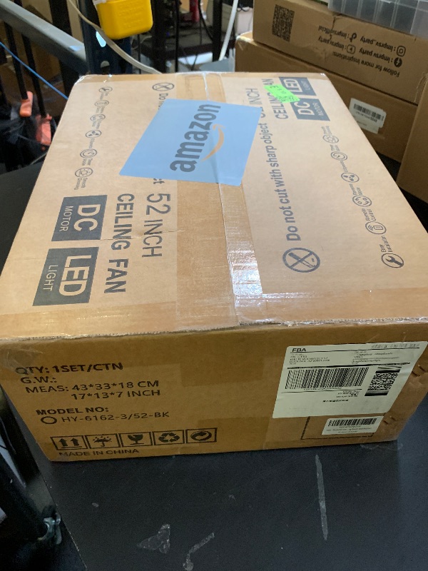 Photo 1 of Dolavast Ceiling Fans with Lights, 52 inch Low Profile Ceiling Fan with Light and Remote Control, Flush Mount, Reversible, 3CCT, Dimmable LED, Noiseless, Black Ceiling Fan for Bedroom, Living Room