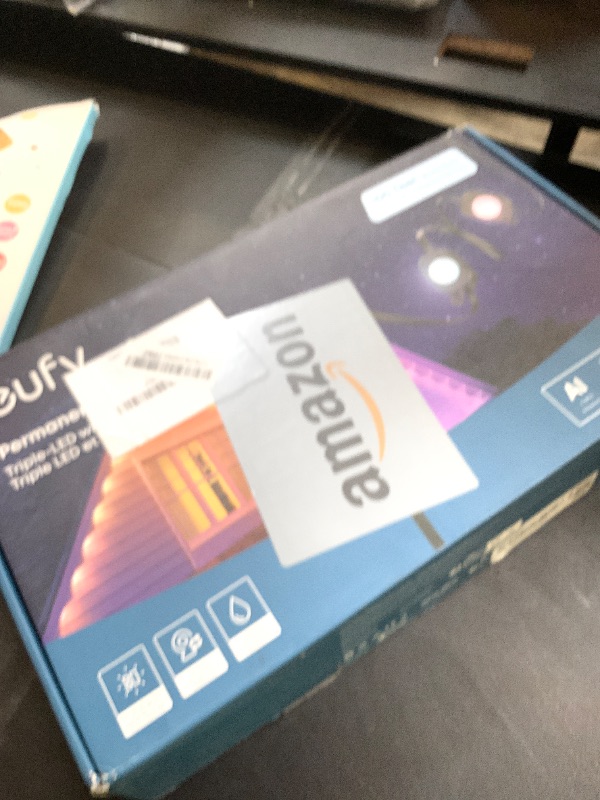 Photo 1 of eufy Permanent Outdoor Lights E22, 100ft with 60 Triple-LED Lights, Smart RGBWW, Daily and Holiday, Up to IP67 Waterproof, AI Lighting Themes for Halloween, Christmas, Links with Cameras, Black