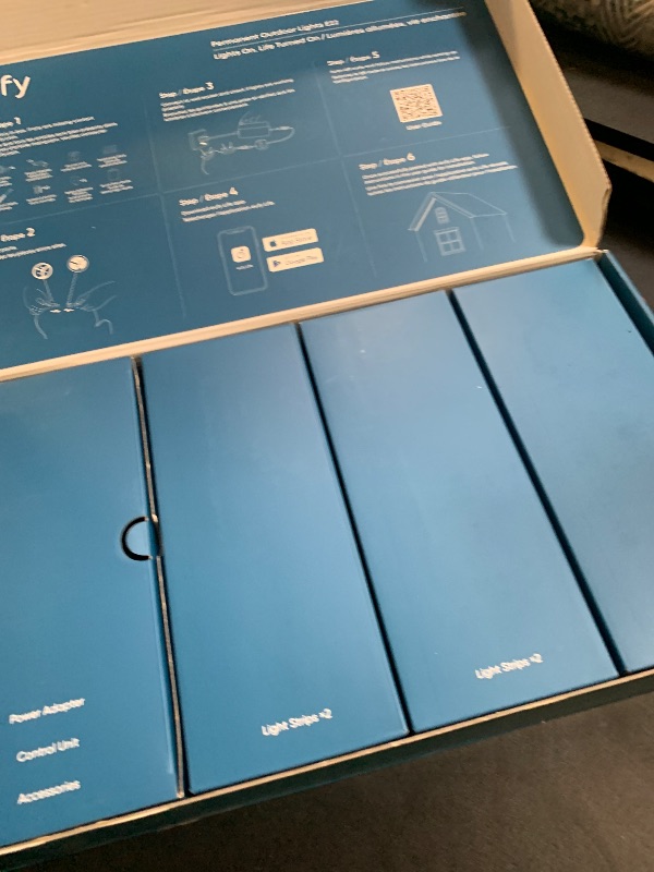 Photo 1 of eufy Permanent Outdoor Lights E22, 100ft with 60 Triple-LED Lights, Smart RGBWW, Daily and Holiday, Up to IP67 Waterproof, AI Lighting Themes for Halloween, Christmas, Links with Cameras, Black