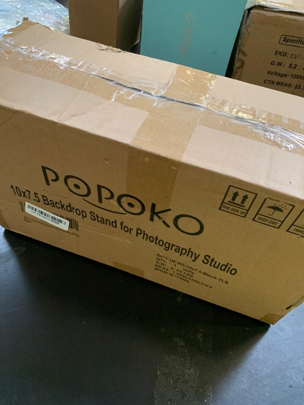 Photo 1 of Backdrop Stand 10x7.5 FT for Photography Studio, 3-in-1 T-Shape Photo Backdrop Stand Kit for Birthday Party, Background Stand for Photo Video Studio with Carring Bag, Banner Stand with 2 Sandbags