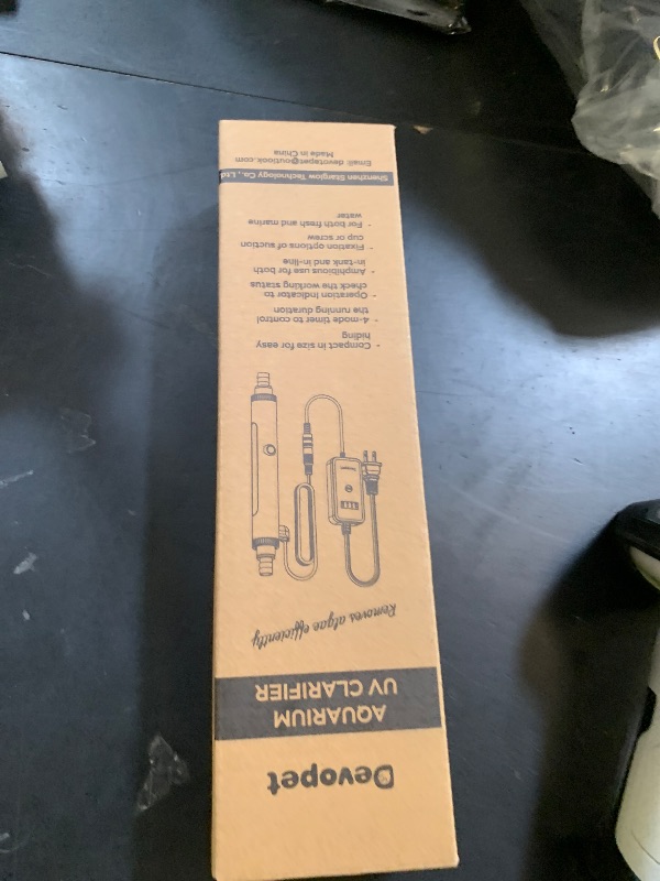 Photo 1 of Devopet Aquarium U-V Light, Al-gae Clean Light for Fish Tank, Green Water Clean Lamp with Timer, Amphibian Aquarium U-V Lamp for in-Line and in-Tank Use, for 20-40 Gallons Fish Tanks(6W)