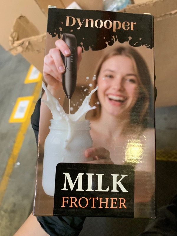 Photo 1 of Dynooper Electric Milk Frother Handheld: coffee frother rechargeable 3 in 1 - LED Display, Wireless Charging - 3 Speeds, Stainless Steel Whisk for Latte, Cappuccino - Jet Black