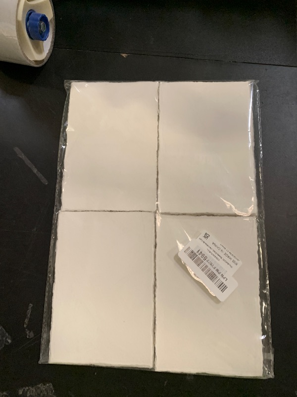 Photo 1 of 100 Sheets Deckled Edge Paper 4x6 inches, 160 GSM Handmade Paper, Rough/Textured Watercolor Paper for Wedding Invitations, Greeting Cards, Handmade Crafts, Easter Gifts for Beginner Artists