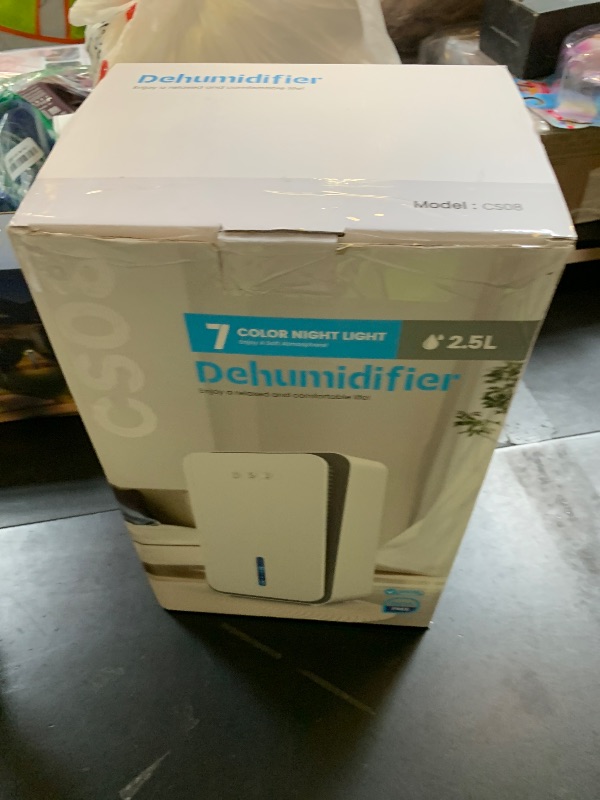 Photo 1 of Dehumidifier for Home, Quiet Portable Dehumidifier with Auto Shut Off, 7-Color LED Light for Basement, Bedroom, Bathroom,Snowy