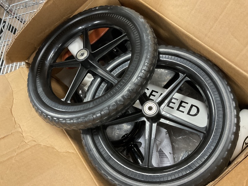 Photo 1 of *****NONFUNCTIONAL, FOR PARTS ONLY******
SEREED Toddler Balance Bike 2 Year Old, No Pedal Kids Toy Bike for 2-5 Years Old, Tool-Free Adjustment, Gift for 2-3 Boys Girls, Customize Plate with 3pcs Stickers (White)