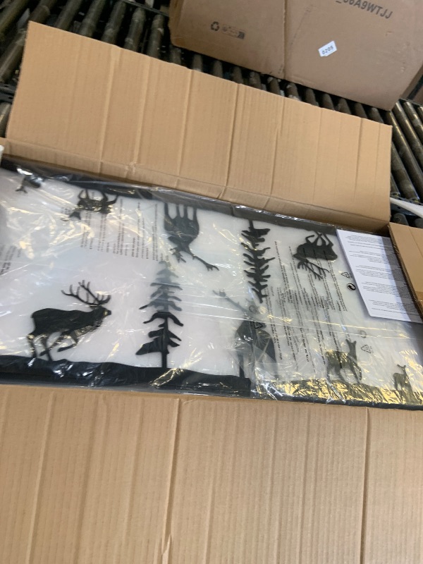 Photo 1 of Wellmet Tiffany Pool Table Light, 60 Inch Vintage Billiards Light Fixture for 7ft 8ft 9ft Pool Table, 4-Light Rustic Farmhouse Deer Elk Chandeliers for Dining Room, Snooker Table, Game Room, Cabin