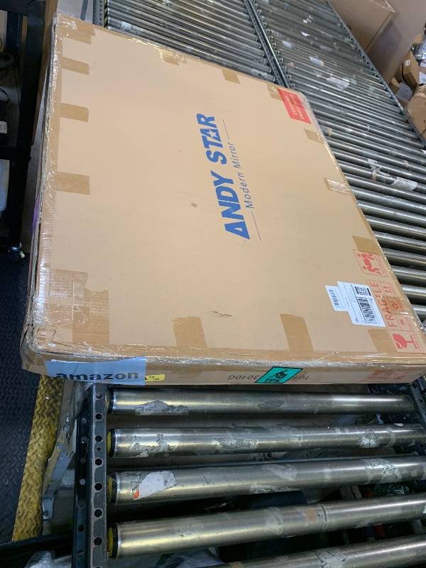 Photo 1 of ANDY STAR Hand-Forged Gold Bathroom Mirrors for Wall, 30x40 Inch Vintage Solid Steel Metal Frame Bathroom Vanity Mirror, Antique Rounded Rectangle Wall Mirror, Hangs Horizontally or Vertically