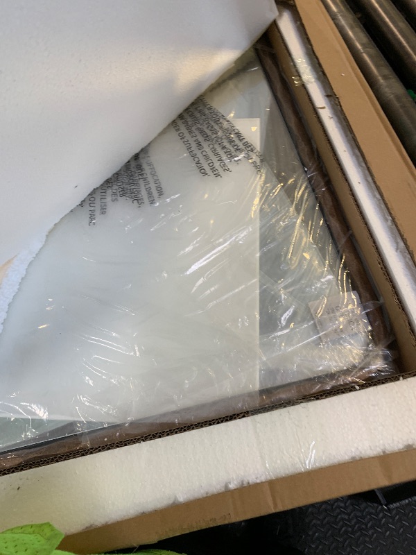 Photo 1 of ANDY STAR Hand-Forged Gold Bathroom Mirrors for Wall, 30x40 Inch Vintage Solid Steel Metal Frame Bathroom Vanity Mirror, Antique Rounded Rectangle Wall Mirror, Hangs Horizontally or Vertically