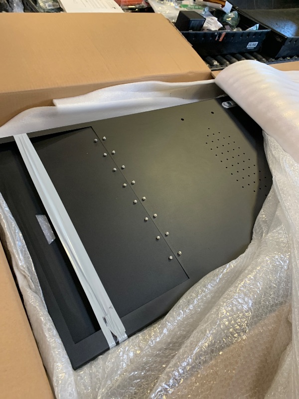 Photo 1 of Cargo Van Partition Safety Bulkhead, Heavy-Duty Steel, Compatible with Ford Transit 150/250/350 Medium Roof, with Lock, Door Handle, Acrylic Custom Window Board,Black