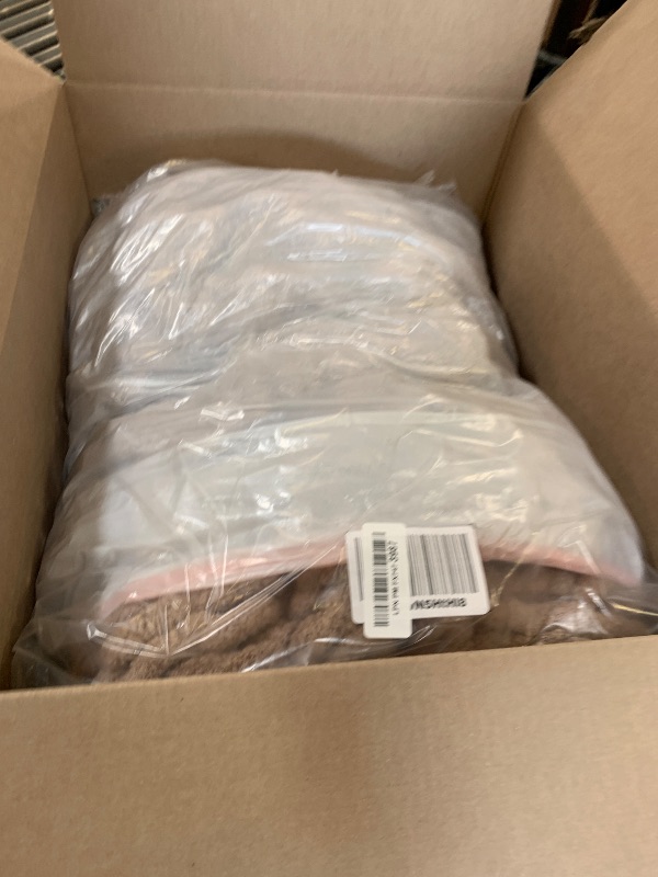 Photo 1 of **USED, DAMAGE** WESHIONGOO Chunky Knit Blanket Throw 51"×63" Knitted Throw Blankets for Couch Bed Fluffy Soft Blanket with Jumbo Chenille Yarn Thick 100% Handmade (Brown)