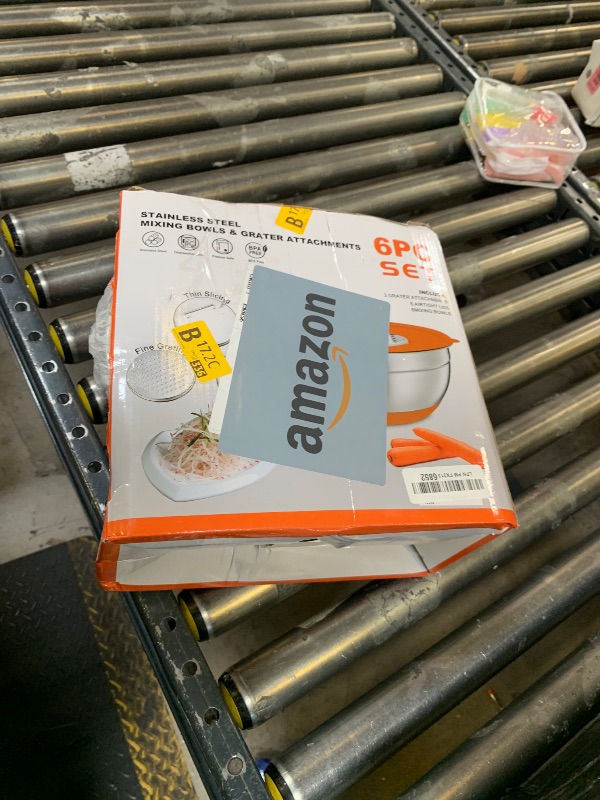 Photo 1 of Fyrnova Mixing Bowls with Lids Set, 6 Piece Stainless Steel Nesting Storage Bowls for Kitchen, with 3 Grater Attachments & Non-Slip Bottoms, Size 5.5,3.5,2.5,2.1,1.5,1.1 QT