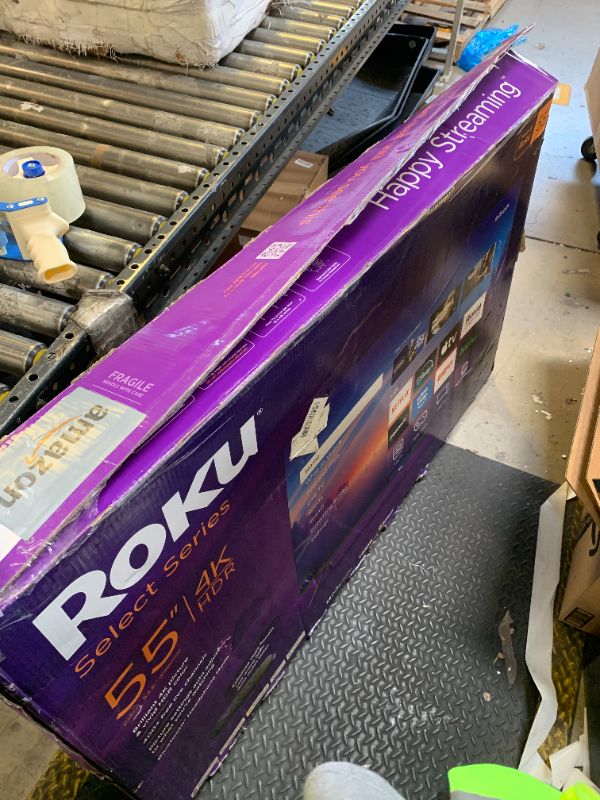 Photo 1 of Roku Smart TV – 55-Inch Select Series, 4K HDR TV – Roku TV with Enhanced Voice Remote – Flat Screen LED Television with Wi-Fi for Streaming Live Local News, Sports, Family Entertainment