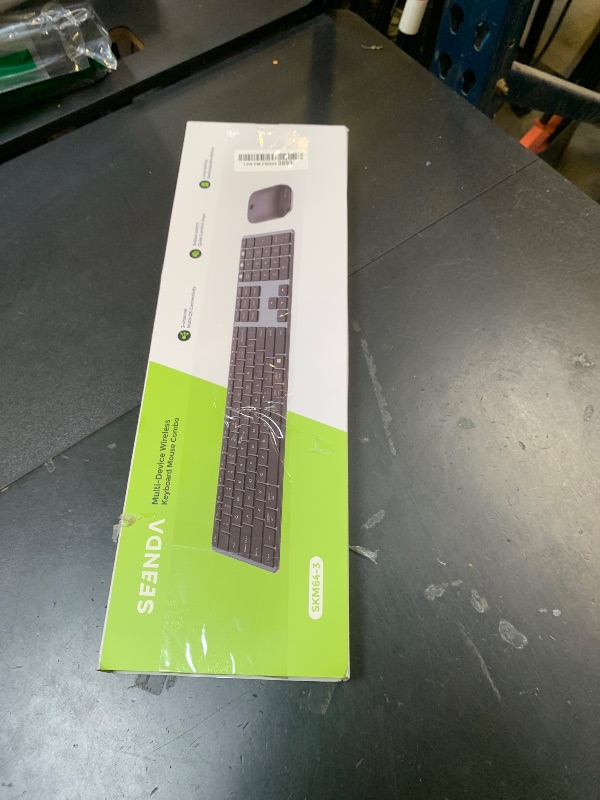 Photo 1 of seenda Wireless Bluetooth Keyboard and Mouse Combo, SKM64-3 Rechargeable Slim Quiet Keyboard Mouse, 3 Multi-Device Connection, Compatible for Windows, Mac, MacBook, iPad, Tablet, Black Gray