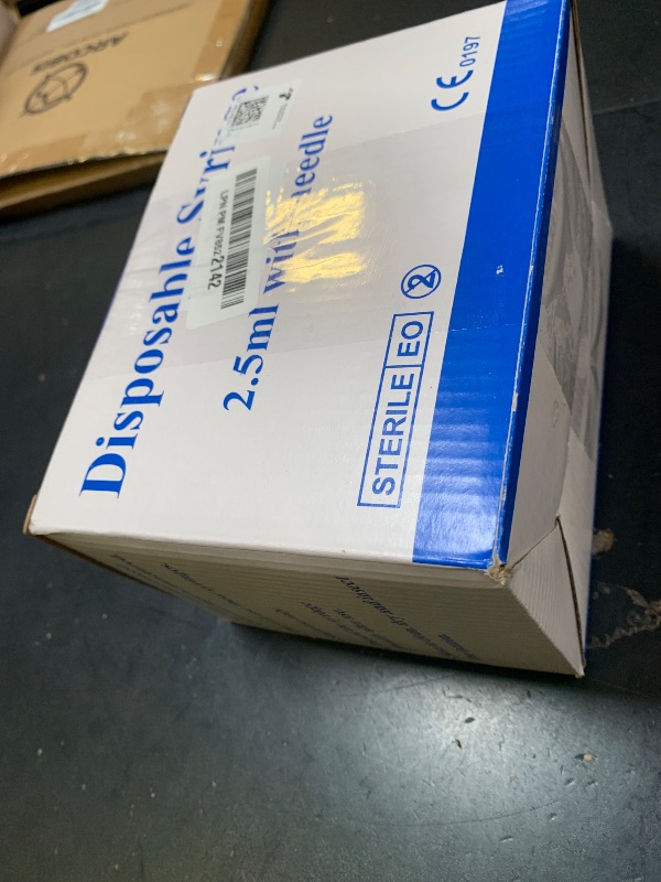 Photo 1 of 100 Pack 2ml (2.5ml) Plastic Luer Lock Syringa with 25Ga and Cap, Individually Sealed Wrapped, for Scientific Labs, Measuring Liquid, Refilling Cartridges or Glue Applicator