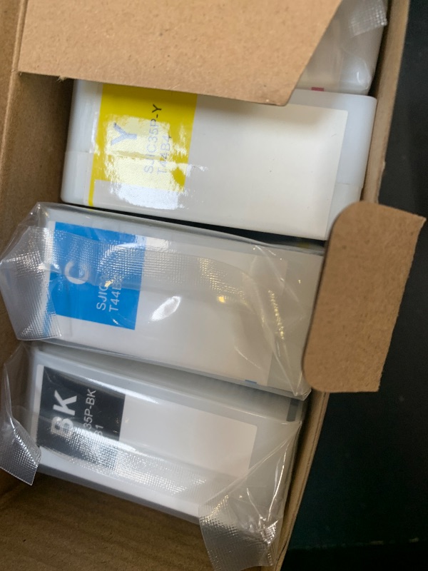 Photo 1 of Dikarsum SJIC35P Ink Cartridge Remanufactured T44B1 T44B2 T44B3 T44B4 Ink Cartridge Replacement for ColorWorks CW-C6000P CW-C6500A CW-C6500P CW-C6000A Label Printer