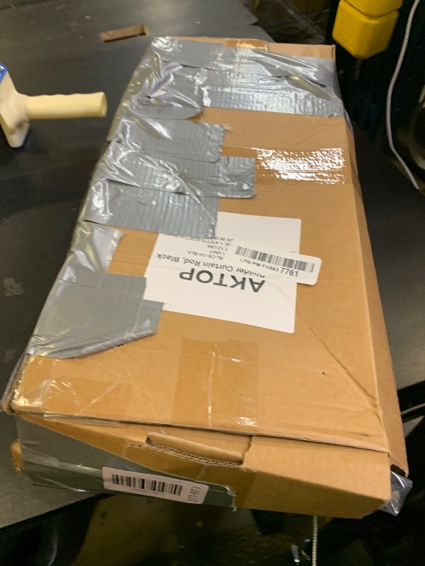 Photo 1 of **INCOMPLETE** AKTOP Room Divider Curtain Rod, No Drilling Privacy Room Separator for Space Partition, 4-10.5ft(H) 29-73”(W) Adjustable Heavy Duty Floor to Ceiling Wall Divider Tension Rod for Room Separation, Black