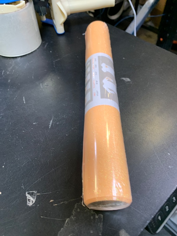 Photo 1 of ?TORC Orange Glitter HTV Orange Heat Transfer Vinyl HTV Rolls, 12" x 6 ft Iron on Vinyl for T Shirts Orange Glitter HTV Vinyl for All Cutter Machines Easy to Cut & Weed for Heat Vinyl Design 1 Roll