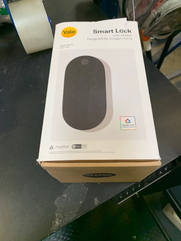 Photo 1 of Yale Matte Black Keyed Deadbolt Smart Lock with Google Matter, YRD510-MT1-BLK