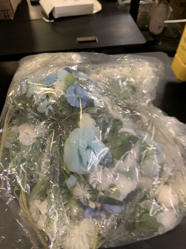 Photo 1 of Tigeen 12 Bundles Peonies Artificial Flowers Faux Roses Silk Flowers Hydrangea Artificial Bouquet for Wedding Table Centerpiece Floral Vase Home Office Bridal Decor (White)