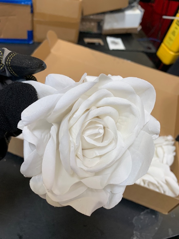 Photo 1 of 10 pc White Roses Fake