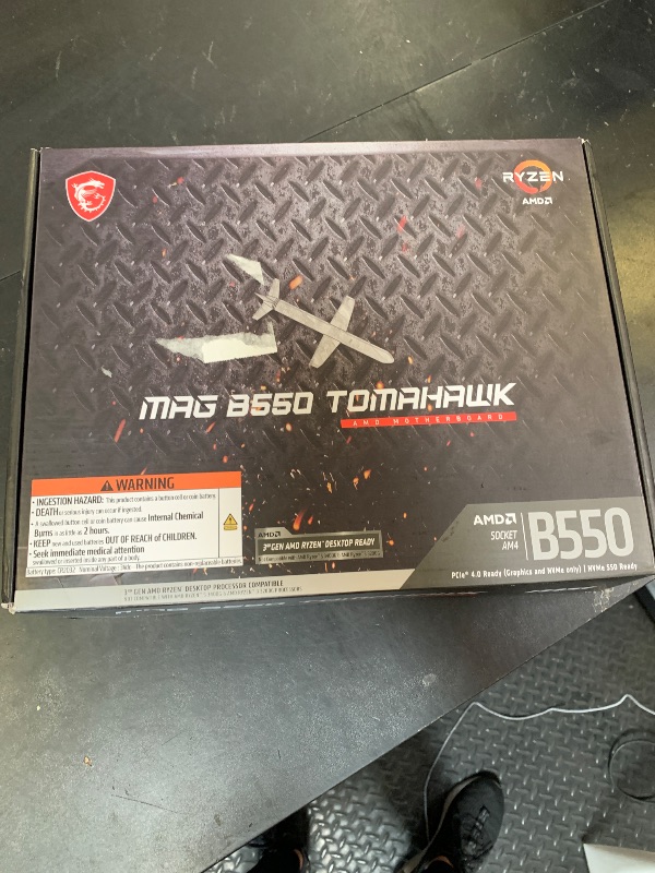 Photo 1 of **NOT FUNCTIONING** PARTS ONLY* MSI MAG B550 Tomahawk Gaming Motherboard (AMD Ryzen 5000 Series, AM4, DDR4, PCIe 4.0, SATA 6Gb/s, M.2, USB 3.2 Gen 2, HDMI/DP, 2.5Gbps LAN, ATX)
