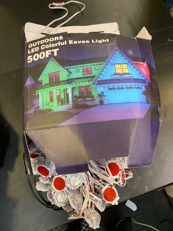 Photo 1 of RCUICA 500FT Permanent Outdoor Lights Waterproof with Smart App Control Remote,DIY Scene Modes,Music Sync hronization,Eaves Lights for Garden Decor,Deck,Christmas