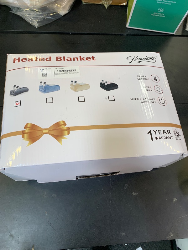 Photo 1 of Homemate Heated Electric Blanket Queen Size - 84"x90" Heating Bed Blanket Throw with 10 Heating Levels 8 Hours Auto Off Fast Heating Over-Heat Protection Ultra Soft Flannel ETL Certified, Grey