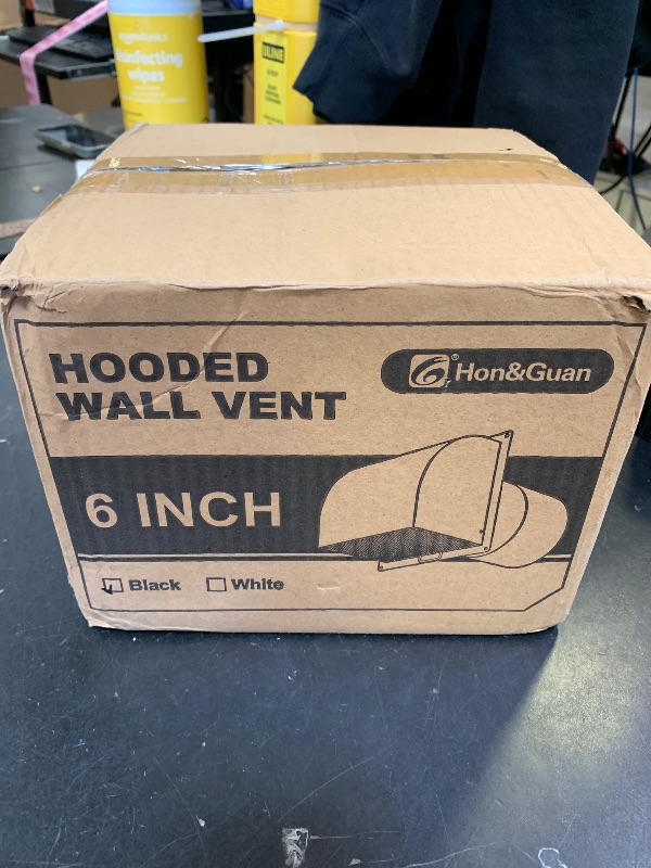 Photo 1 of [Upgraded] Hon&Guan 6 Inch Hooded Wall Vent with Removable Mesh and Cover, Arc-Shaped 6'' Exhaust Vent Cover Cap for Kitchen Range Hood/Dryer/Bathroom Exhaust(Galvanized Steel, Black)