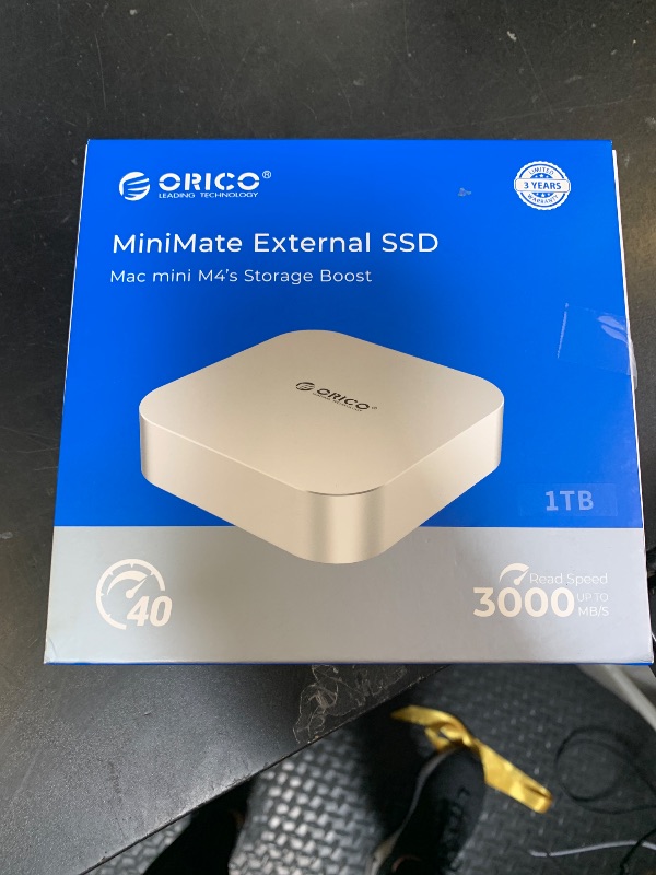 Photo 1 of ORICO MiniMate TB4 40 Gbps1TB External SSD for Mac mini M4, Thunderbolt 4/3 Compatible (3100MB/s), Intel JHL7440 Chip, USB-C to USB-C Cable, macOS Ready, Aluminum Enclosure for Fast Storage Expansion