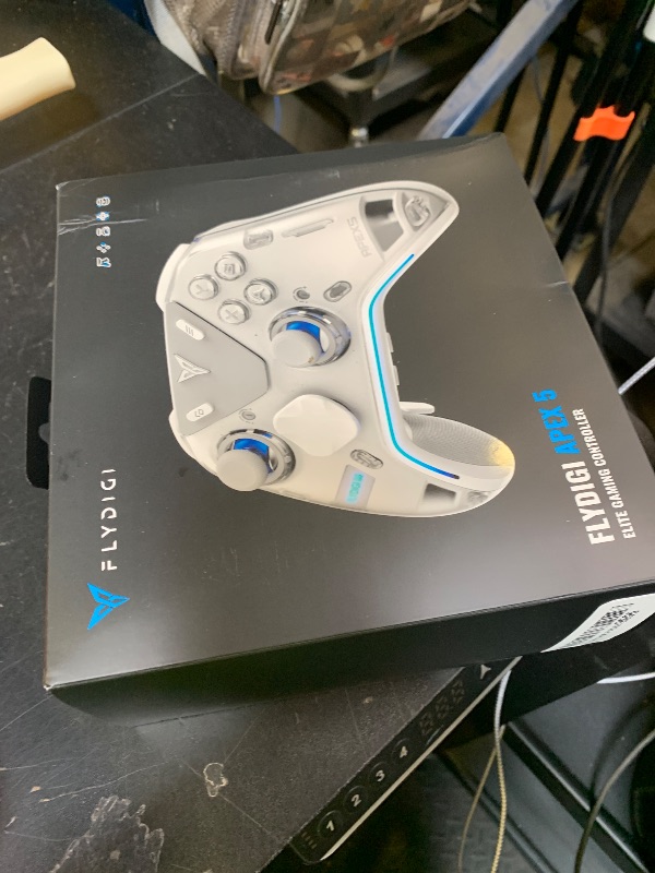 Photo 1 of FLYDIGI Apex 5 PC Controller, Forceflex Joystick 2.0, ForceAdapt Triggers, 3ms Ultra-Low Latency, RGB Light Bar, Full-Color LCD Display,1500mAh Battery PC/NS/Android/TV