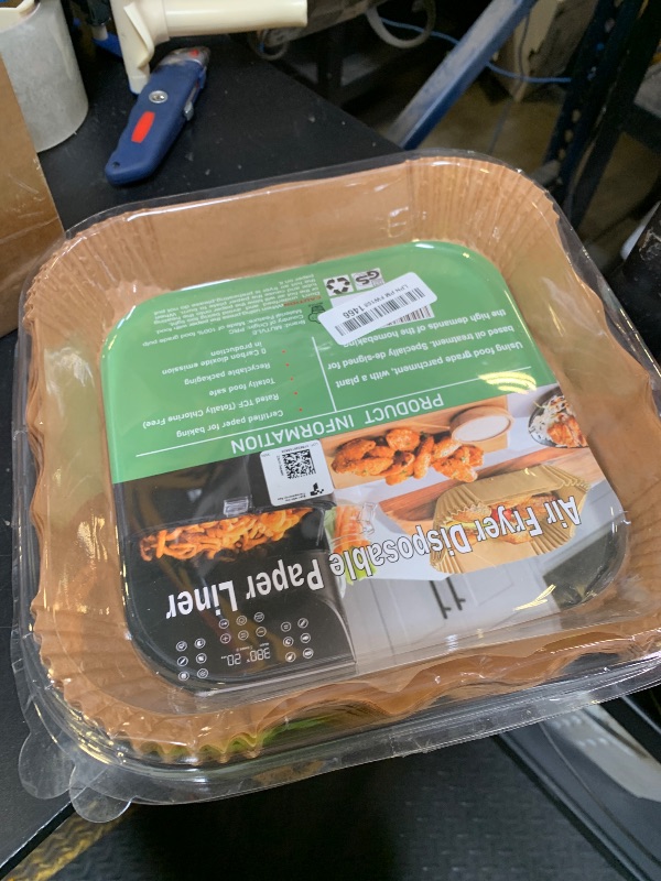 Photo 1 of 10 Inch Largest Square Air Fryer Disposable Paper Liner, XXL 100Pcs Air Fryer Parchment Liners for 8QT or Bigger Air Fryer, Non-stick, Food Grade Baking Paper for Frying, Roasting and Microwave