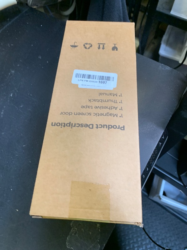 Photo 1 of Magnetic Screen Door Mesh Fit 36x82 Inch Door, Keeps Bugs Mosquito Out, Hands Free Heavy Duty Screen for Interior Sliding Door Patio, Screen Mesh Itself Size 38x83 Inch Black