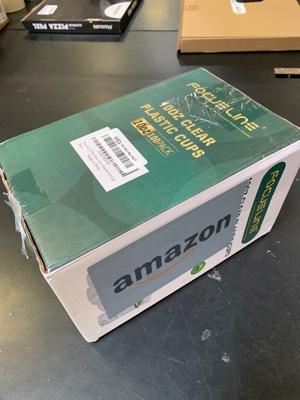 Photo 1 of FOCUSLINE 10 oz Clear Plastic Cups, Disposable Heavy Duty Hard Plastic Cups, Reusable, 100 Count