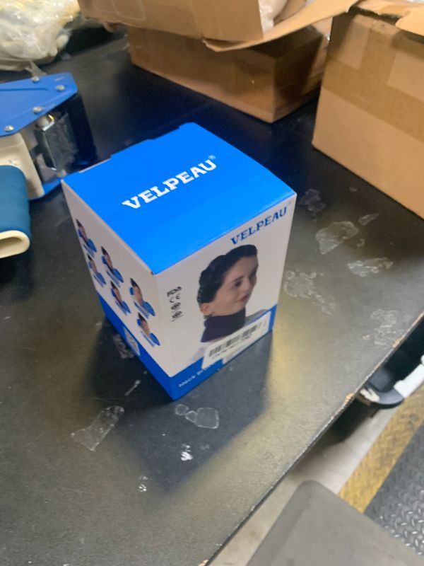 Photo 1 of VELPEAU Neck Brace for Neck Pain and Support - Soft Cervical Collar for Sleeping in Bed, Snoozing, Sleeping Upright, Anti-Snoring, Sleep Apnea for Women & Men (Blue, Comfort Version, Medium: 11.5-14"/3?)