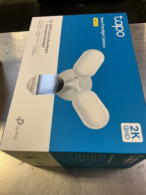 Photo 1 of Tapo 2K+ Outdoor Wired Floodlight Security Camera - 2800 Lm Dimmable, Motion Activated, Person & Vehicle Detection, 24/7 Recording, Subscription-Free Local Storage or Optional Cloud, C720