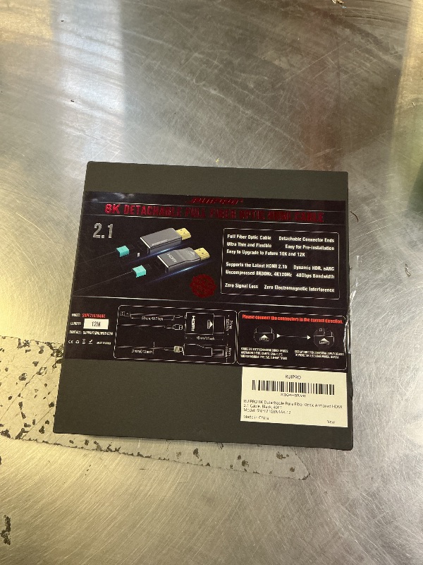 Photo 1 of RUIPRO 8K Detachable Full Fiber Optic Armored HDMI 2.1 Cable 40FT, Ultra High Speed 48Gbps, Support 8K@60Hz 4K@120Hz, Dynamic HDR, eARC, Compatible with PS5/Xbox/Blu-ray/TV/Monitor/Projector