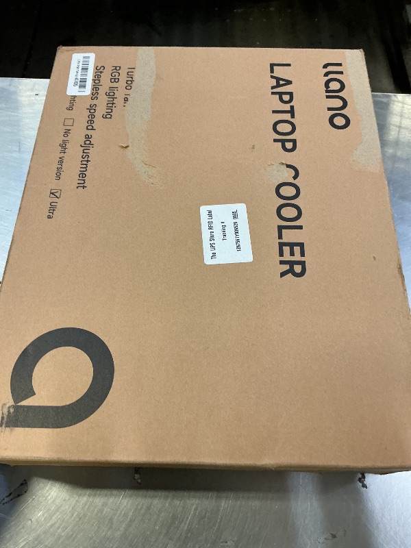 Photo 1 of llano V12 Ultra Laptop Cooling Pad with Smart Software Control, RGB Gaming Laptop Fan Cooler Stand, 5.5" Turbo Fan, Adjustable Speed, 3-Port USB 3.0 Hub, 3 Height Stands, for 15.6"-19" Laptops, Black