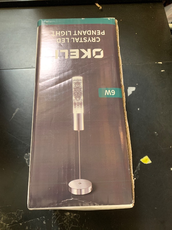 Photo 1 of OKELI Modern Pendant Light,LED Bubble Crystal Kitchen Island Lights Fixtures,Black Mini Single Pendant Lighting for Kitchen Island Bar,6W,6000K,ETL,1Pack