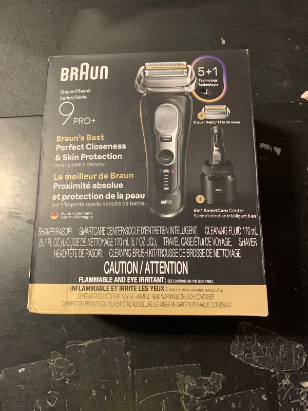 Photo 1 of **USED** Braun Series 9 PRO+ Electric Shaver, Pro SensoAdapt, 6in1 SmartCare Center, Wet & Dry Razor, 9660CCPS, Black