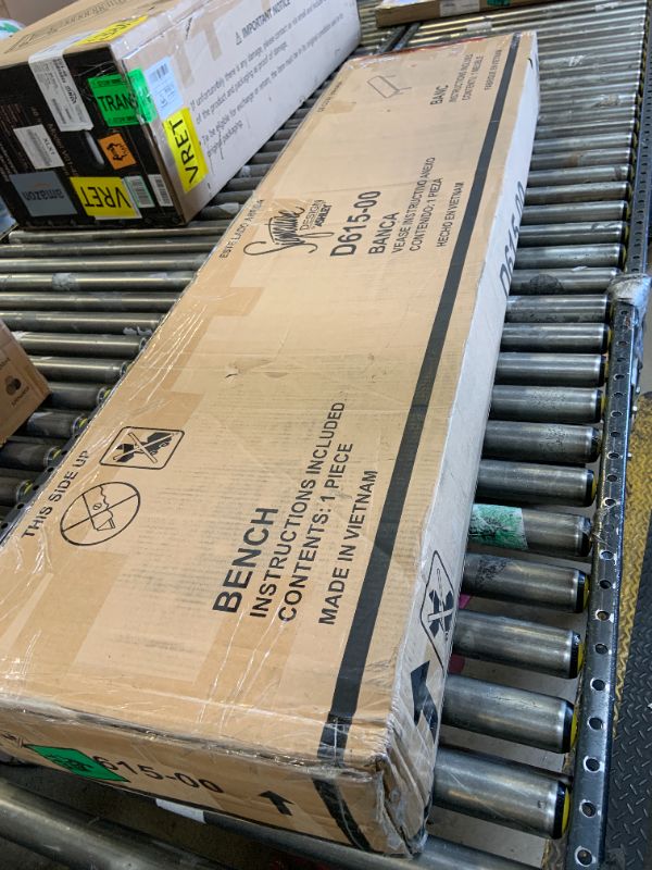 Photo 1 of Signature Design by Ashley Lyncott Casual 59" Upholstered Dining Bench with Solid Wood Frame, Light Gray & Light Brown