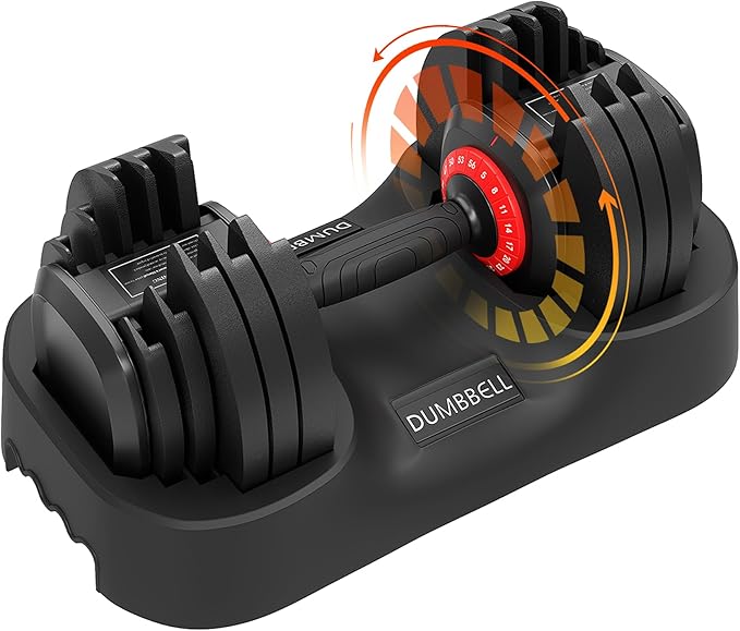 Photo 1 of Adjustable Dumbbell Set, 56LBS Free Weights Dumbbells Set, Fast Adjust Dumbbell Weight Set with Anti-Slip Handle and Tray for Home Gym Strength Training Equipment