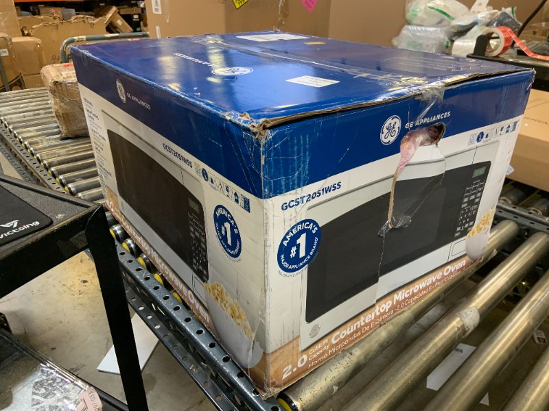 Photo 1 of GE Countertop Microwave Oven,1, 200-watt Capacity, 2.0 Cubic Ft., 8 Auto Setting Cooking Settings, Child-Lock Technology, Kitchen Essentials for the Countertop, Dorm Room or Apartment, Stainless Steel