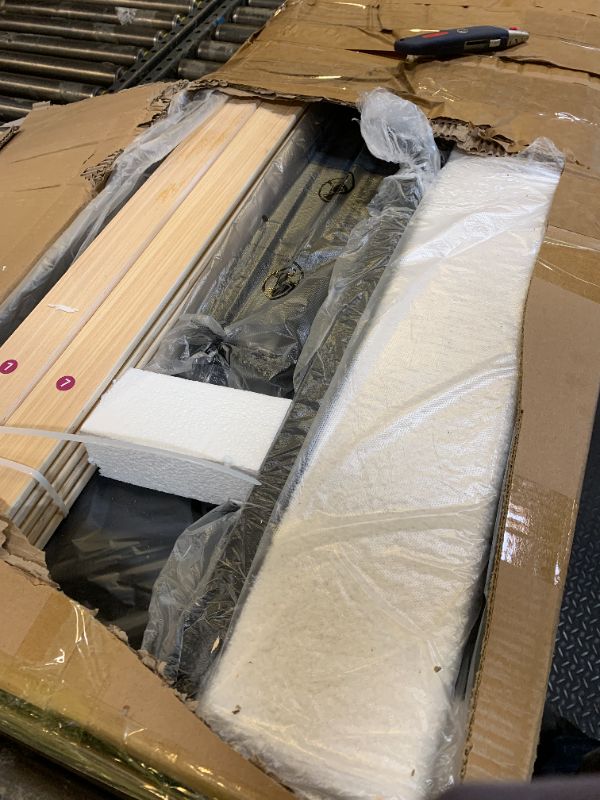 Photo 1 of viplov Queen Bed Frame,Teddy Velvet Modern Platform Bed Frame with Upholstered Headboard, Mattress Foundation, No Box Spring Required, Beige