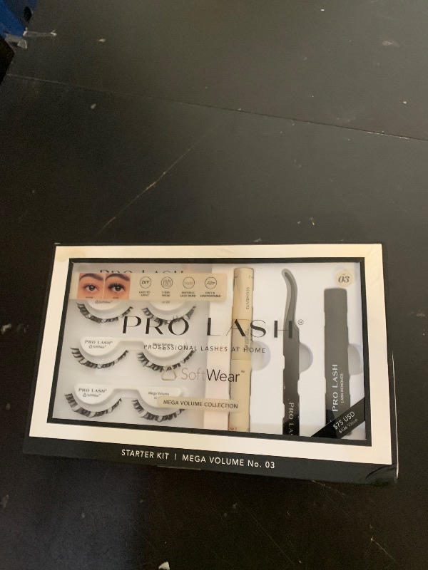 Photo 1 of Pro Lash SoftWear Starter Lash Clusters Kit - Seamless, Lightweight Lashes - 7-Day Cluster Eyelash Extensions - 3 Sets of False Eyelashes Plus Adhesive, Remover, Tweezers - Mega Volume No. 03 Black