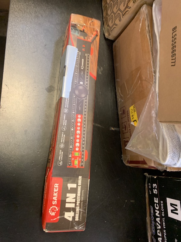 Photo 1 of Saker 4-in-1 Drilling Positioning Ruler, Adjustable 13.78in Multifunctional T Square Ruler, Cabinet Hardware Jig, Marking Gauge Tools for Woodworking, Cabinet Drawer Door Hole Drilling Template