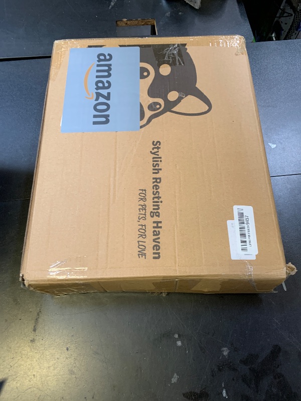 Photo 1 of Elevated Dog Bed Raised Outdoor Dog Cot for Large Dogs, Installation Requires No Tools, Frame with Washable Cooling Breathable Mesh Anti-Slip Feet, Indoor Pet Bed, Black, 43.3 Inches