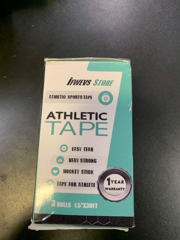 Photo 1 of (3 Pack) White Athletic Sports Tape, Very Strong Easy Tear No Sticky Residue Tape for Athlete & Sport Trainers & First Aid Injury Wrap,Suitable for Bats,Tennis,Gymnastics & Boxing?1.5in X 35ft?